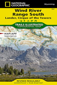 Wind River Range South Map [lander, Cirque Of The Towers]