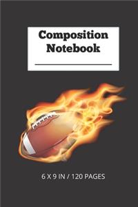 Composition Notebook - Flaming Football