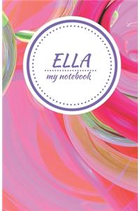 Ella - Personalised Journal/Diary/Notebook - Pretty Girl/Women's Gift - Great Christmas Stocking/Party Bag Filler - 100 lined pages (Pink Swirl)