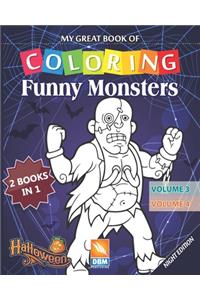 Funny Monsters - 2 books in 1 - (Volume 3 + Volume 4) - Night edition
