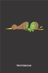 Kiwi bird cutted like a Kiwi fruit Notebook
