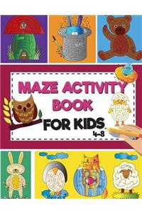 Mazes Activity Book For Kids 4-8