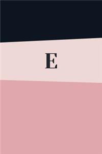 Monogram Initial E Notebook: Pink Geometric, Wide Ruled Notebook for Women, 120 Pages, 6x9 Inch