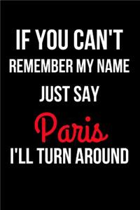If You Can't Remember My Name Just Say Paris I'll Turn Around