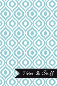 Notes & Stuff - Caribbean Blue Lined Notebook in Ikat Pattern
