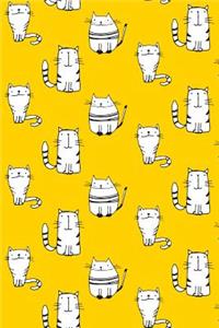 Journal Notebook For Cat Lovers Sketchy Cats Pattern 8