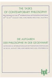 The Tasks of Contemporary Philosophy / Die Aufgaben der Philosophie in der Gegenwart