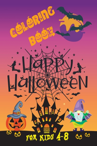happy halloween coloring book for kids age 4-8