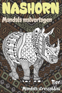 Mandala Malvorlagen - Mandala Stressabbau - Tier - Nashorn