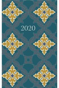 2020 Planner - Diary - Journal - Week per spread - Teal Tiles - Hijri Islamic dates