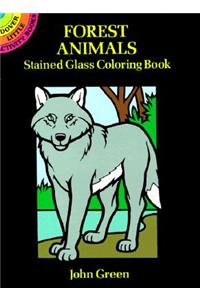 Forest Animals Stained Glass Colouring Book