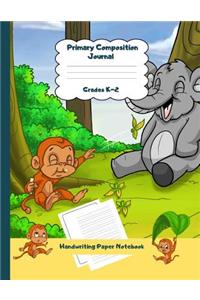 Primary Composition Journal Grades K-2 Handwriting Paper Notebook