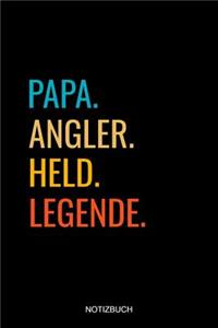Papa Angler Held Legende Notizbuch