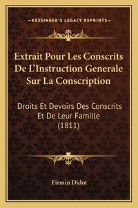 Extrait Pour Les Conscrits De L'Instruction Generale Sur La Conscription