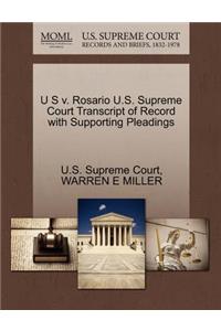 U S V. Rosario U.S. Supreme Court Transcript of Record with Supporting Pleadings