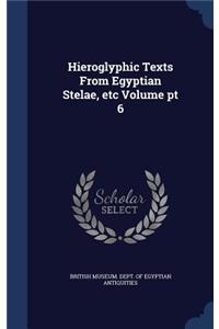 Hieroglyphic Texts From Egyptian Stelae, etc Volume pt 6