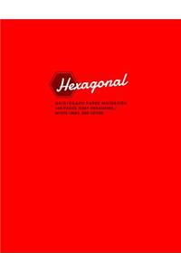 Hexagonal Grid/Graph Paper Notebook, 160 Pages, Grey Hexagons / White Lines, Red Cover