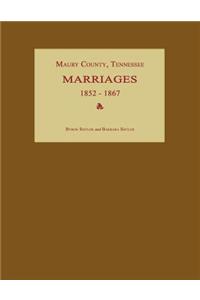 Maury County, Tennessee, Marriages 1852-1867