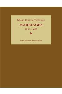 Maury County, Tennessee, Marriages 1852-1867