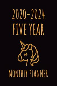Unicorn 2020 - 2024 Five Year Monthly Planner