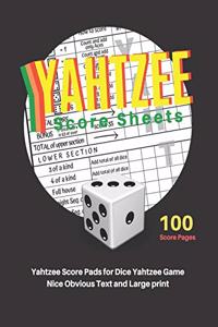 Yahtzee Score Sheets