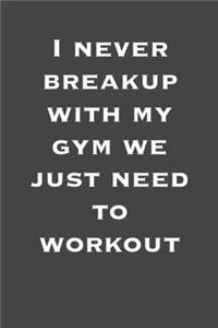 I Never breakup with my gym we just need to workout