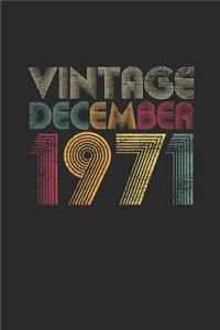 Vintage December 1971: Small Lined Notebook - 48 years old Birthday Gift or 48th Anniversary Gift Idea