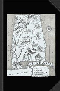 Vintage Alabama Map Journal Notebook