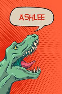 Ashlee: Personalized Dino Isometric Dot Paper Notebook 120 Pages 6x9