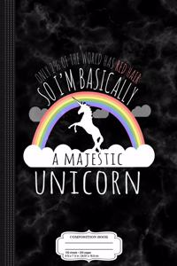 Red Hair Majestic Unicorn Composition Notebook