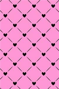 Bullet Journal Notebook Black Quilted Hearts Pattern 3