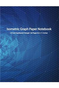 Isometric Graph Paper Notebook: Mesh Connect 3D Drawing 1/4 Inch Equilateral Triangle 120 Pages 8.5 X 11 Inches