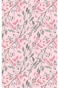 Pink Rose Buds - Lined Notebook with Margins - 5