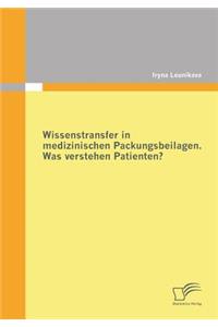 Wissenstransfer in medizinischen Packungsbeilagen