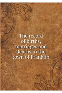 The Record of Births, Marriages and Deaths in the Town of Franklin