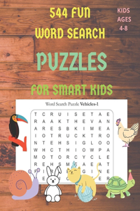 544 Fun Word Search Puzzles for Smart Kids 4-8