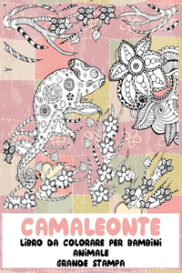 Libro da colorare per bambini - Grande stampa - Animale - Camaleonte