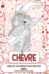 Livre de coloriage pour adultes - Conceptions anti-stress Animal - Animaux - Chèvre