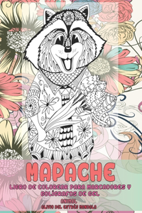 Libro de colorear para marcadores y bolígrafos de gel - Alivio del estrés Mandala - Animal - Mapache