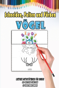 Schneiden, falten und färben Vögel