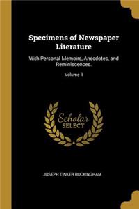 Specimens of Newspaper Literature