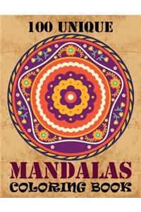 100 Unique Mandalas Coloring Book
