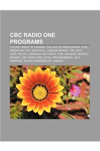 CBC Radio One Programs