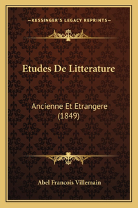 Etudes De Litterature