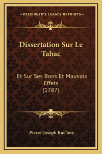 Dissertation Sur Le Tabac