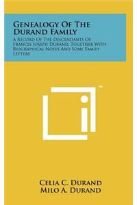 Genealogy Of The Durand Family