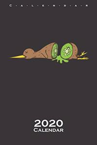 Kiwi bird cutted like a Kiwi fruit Calendar 2020