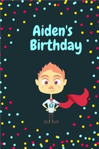 Aiden's Birthday Cute Hero Gift _ Notebook
