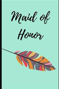 Maid of Honor: : Pretty Mint Green Colorful Bohemian Feather: Things To Do: Bridesmaid Proposal Prompted Fill In Organizer for Maid of Honor for Notes, Reminders, 