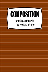 Composition Wide Ruled Paper Notebook